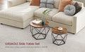 VASAGLE Set de 2 mese de cafea, stil industrial, 50x40cm si 40x36cm, maro rustic si negru
