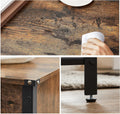 VASAGLE Masuta de cafea cu capac rabatabil, compartiment depozitare ascuns si raft plasa, industrial, 100x55x47cm, maro rustic si negru