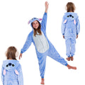 Pijama tip salopeta pentru copii, model stitch, marime 130-140cm