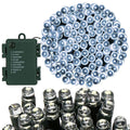 Instalatie lumini de exterior pentru gradina, 5 metri, 50 LED-uri, cu baterii, alb
