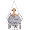 Scaun rotund Sersimo tip leagan suspendat cu perna Confort Plus casa sau gradina, gri
