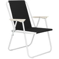Scaun de plaja Sersimo, pliabil, 100kg, 52x73cm, negru alb