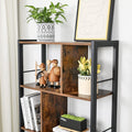 VASAGLE Biblioteca cu 4 rafturi si dulap inferior cu 2 usi, stil industrial, 74x30x155cm, maro rustic