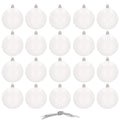 Set globuri de Craciun, 20 bucati, 8cm, alb mat