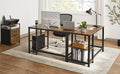 VASAGLE Birou cu 2 rafturi pe stanga sau dreapta, cadru din otel, 60x120x75cm, industrial, maro rustic si negru