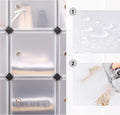 SONGMICS Unitate de depozitare cu 12 cuburi, pentru pantofi sau haine, personalizabil, 31x93x123 cm, alb transparent