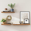 VASAGLE Raft de perete suspendat plutitor, MDF, sistem montare inclus, 60x20x4cm, vintage maro