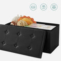 SONGMICS Taburet pliabil cu sezut moale, spatiu de depozitare 80litri, maxim 300kg, 76x38x38cm, negru