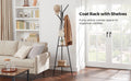 VASAGLE Cuier metalic, cu 2 rafturi MDF, inaltime 179cm, stil industrial, maro rustic si negru