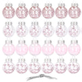Set globuri de Craciun Inedit, 24 bucati, 5cm, transparente si roz pal