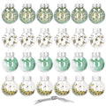 Set globuri de Craciun Inedit, 24 bucati, 5cm, transparente si verde