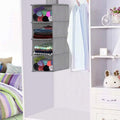 Organizator dulap Sersimo, 4 compartimente, textil, 80cm, gri