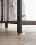 VASAGLE Birou cu 2 rafturi stanga sau dreapta, stil industrial, 60x140x76 cm, maro rustic