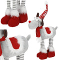 Figurina Craciun, Ren, picioare telescopice, iluminare LED, 61cm