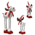 Figurina Craciun, Ren, picioare telescopice, iluminare LED, inaltime reglabila 64-85cm