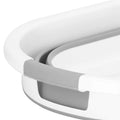 Cos de rufe pliabil tip lighean, cu manere, din plastic si silicon, 54x38x23cm, 24litri, gri
