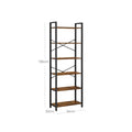 VASAGLE Biblioteca cu cadru otel si 6 polite, stil industrial, 66x30x186cm, maro rustic si negru