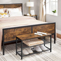 VASAGLE Raft pentru pantofi, cu 2 nivele, metal, 80x30x44cm, stil industrial, maro rustic si negru