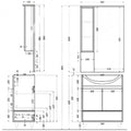 Leziter Set mobilier baie Bianca Plus 65, alb lucios, deschidere pe dreapta