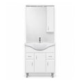 Leziter Set mobilier baie Bianca Plus 75, alb lucios, deschidere pe dreapta