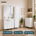 Leziter Set mobilier baie Bianca Plus 85, alb lucios, deschidere pe dreapta