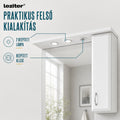 Leziter Set mobilier baie Bianca Plus 85, alb lucios, deschidere pe dreapta