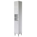 Leziter Dulap baie Bianca Plus 30 cu 2 usi, deschis, alb lucios, universal