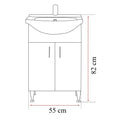 Leziter Set mobilier baie Bianca Prime 55, alb lucios