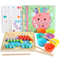 Leziter Puzzle imagine cu bile Jucărie Montessori din lemn