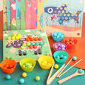Leziter Puzzle imagine cu bile Jucărie Montessori din lemn