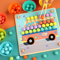 Leziter Puzzle imagine cu bile Jucărie Montessori din lemn