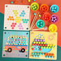 Leziter Puzzle imagine cu bile Jucărie Montessori din lemn