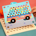 Leziter Puzzle imagine cu bile Jucărie Montessori din lemn