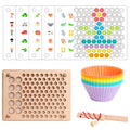 Leziter 2 în 1 Montessori jucărie din lemn de pescuit și puzzle cu bile