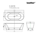 Leziter Cada freestanding Still 170x80x58 cm, negru