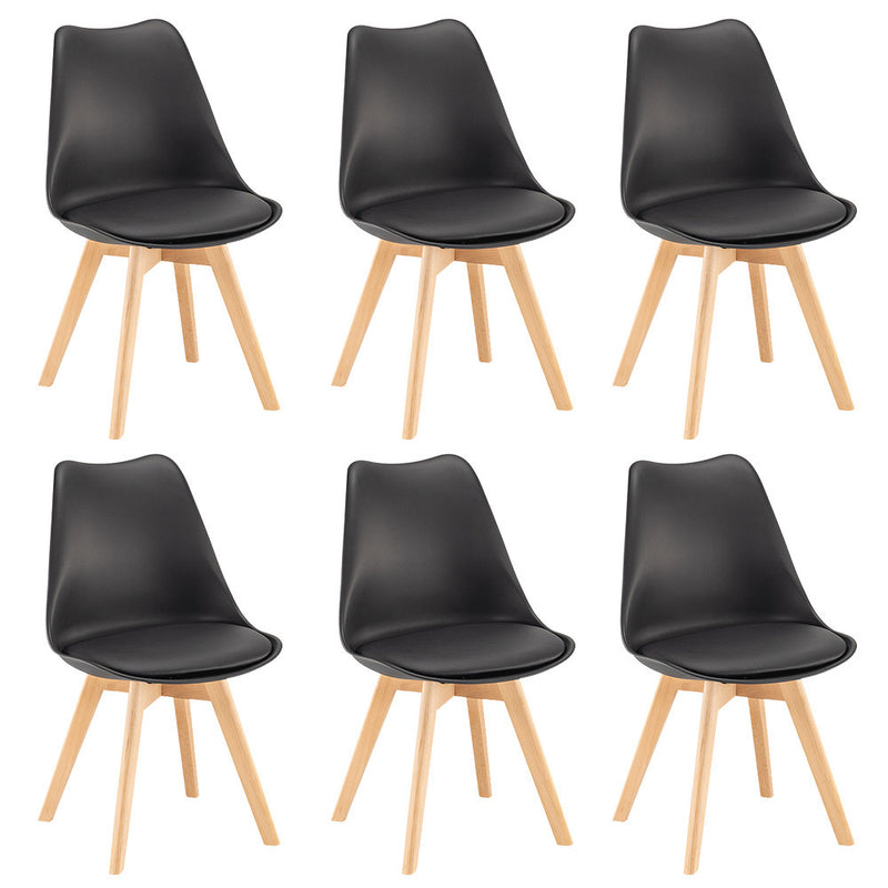 Leziter Scaun de sufragerie Silla 6 buc în negru