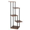 Suport pentru flori, 106x58 cm, negru/maro deschis – 5 rafturi, structura metalica, design modern
