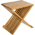 Taburet pliabil 5Five din bambus, 40x32x45 cm, maro caramel