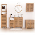 Dulap suspendat 5Five Sicela cu usa si rafturi, bambus si MDF, 52x20x59 cm, natur