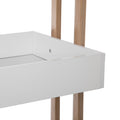 Etajera cu 4 rafturi 5Five Natureo pe roti, MDF si bambus, 40x30x88 cm, alb