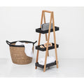 Etajera cu 3 rafturi 5Five Natureo, MDF si bambus, 30x18x82 cm, negru