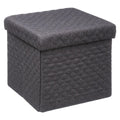 Taburet pliabil 5Five patrat cu spatiu de depozitare, MDF, 31x31x31 cm, gri inchis