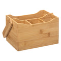 Organizator tacamuri si servetele 5Five Bamboo cu maner, bambus, 24x14x24 cm, natur