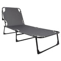 Sezlong 5Five Beach Chair, cadru metalic, pliere compacta, 173x56x27 cm, gri