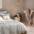 Noptiera Atmosphera Colva cu 2 usi, MDF si picioare metalice, 40x40x53 cm, bej