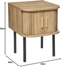 Noptiera Atmosphera Colva cu 2 usi, MDF si picioare metalice, 40x40x53 cm, bej