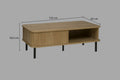 Masuta de cafea Atmosphera Colva cu 2 usi glisante, MDF si otel, 120x60x41 cm, bej