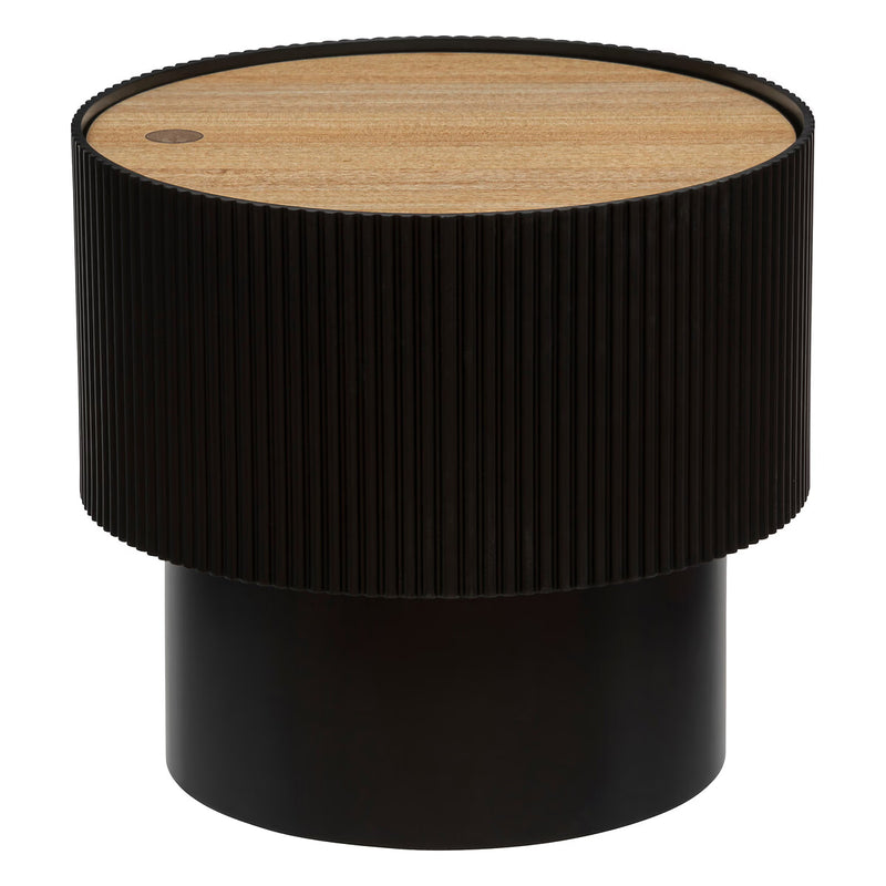 Masuta cafea Atmosphera Enola cu spatiu depozitare, MDF, 39x35 cm, negru