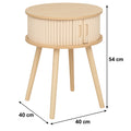 Noptiera rotunda Atmosphera Nysos cu 2 usi glisante si raft interior, 40x54 cm, crem natur