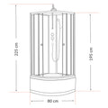 Leziter Cabină de duș Karolino 80 cu cadă adâncă albă